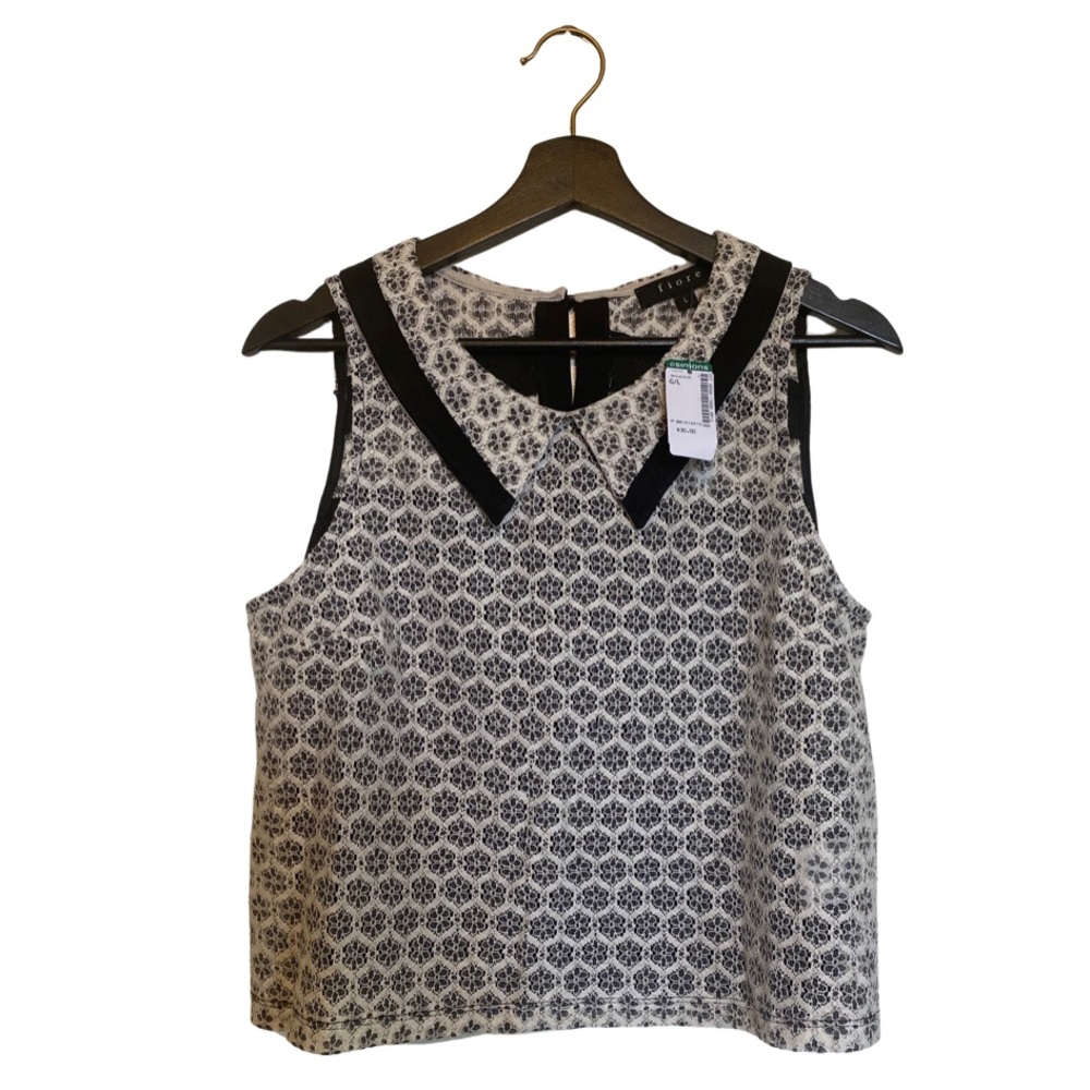 Fiore lace tank with collar